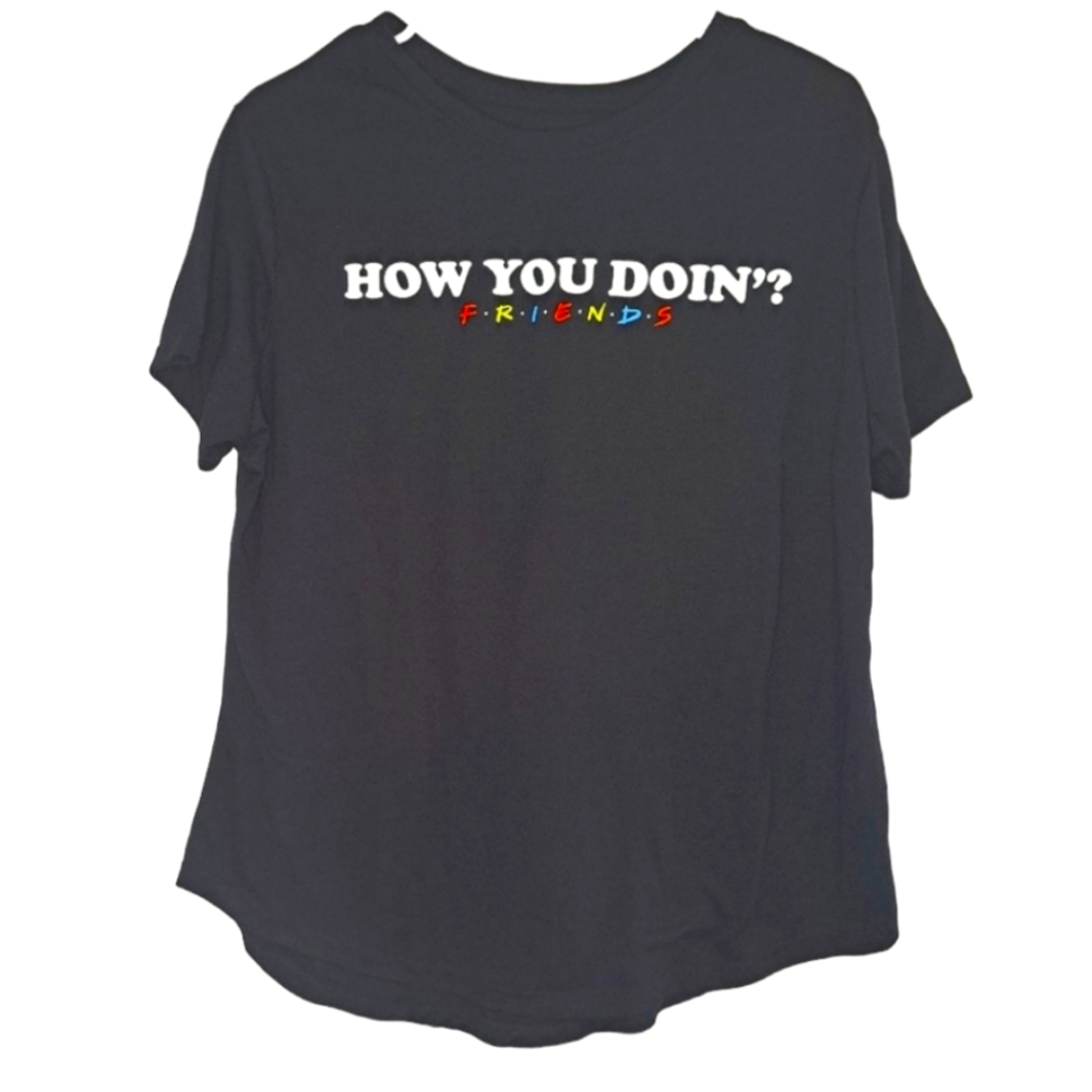 Friends TV Show Black How You Doin? Graphic Tee Size XXL